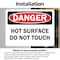 Signmission Hot Surface Sign, 3.5 in H x 5 in W, Vinyl Decal, Hot Surface Do Not Touch OS-2PACK-DS-D-35-L-19398 - alternate 3